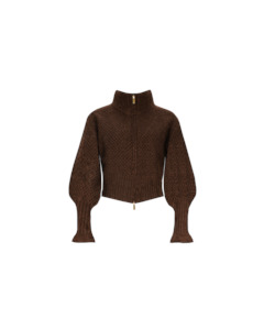 MATILDA ZIP CARDIGAN COCOA