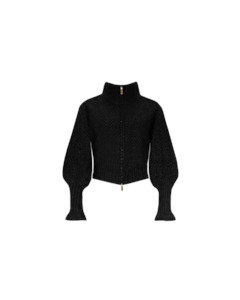 Knitwear: MATILDA ZIP CARDIGAN BLACK