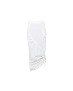 Skirts: DONOVAN TIE SKIRT WHITE
