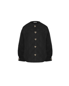 Outerwear: DOMINO QUILT JACKET BLACK