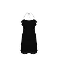 SENSE RUFFLE MINI DRESS BLACK