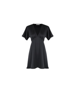 Mini Dresses: BETTINA SATIN MINI DRESS BLACK
