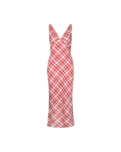 ESME GINGHAM SLIP DRESS RED CHECK