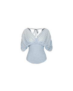 Tops: RILEY BLOUSE BLUE POLKA DOT