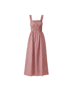 TRULLI DRESS PINK BURGUNDY GINGHAM