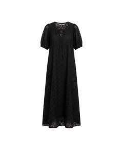 Dresses: ANGEL MAXI DRESS BLACK BROIDERY