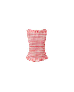 Tops: ANASTASIA TANK RED AQUA TARTAN