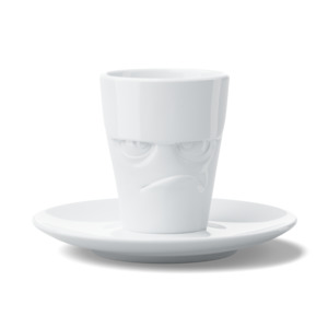 Tassen Cups: Espresso Mug with saucer and handle 80ml- Grumpy