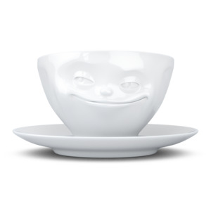 Tassen Cups: Tea cup with saucer 200ml - Grinning
