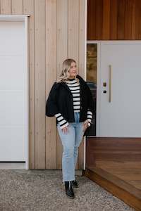 High Neck Cape - Dark Navy