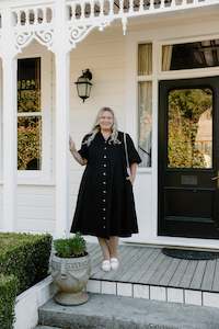 Size 14 Sale: James Dress - Black Linen