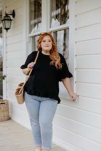 Size 16 Sale: Odette Blouse - Black