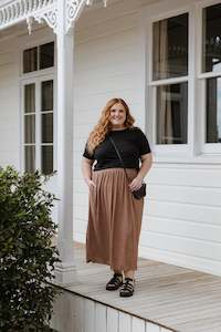 Size 26 Sale: Crepe Skirt - Bronze