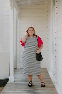Belle Dress (Long) - Stripe