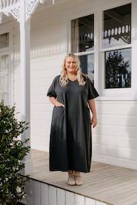 Xxs 14: Ansel Dress - Charcoal Khaki