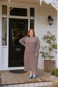 Xs 16: Lauren Dress - Chocolate Stripe
