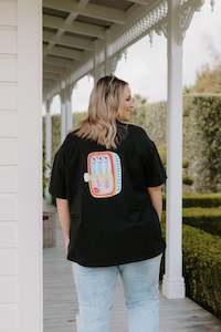 S 18: Oversized Tee - Black w Sardine