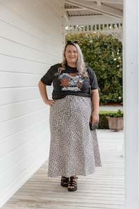 S 18: Bias Tie Skirt - Leopard