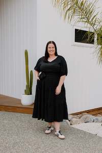 Mabel Dress - Black Texture