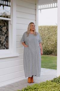 The Last 26: Ansel Dress - Navy/White Stripe