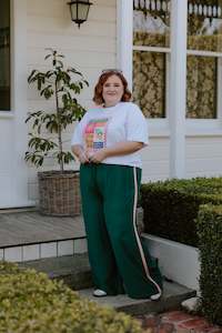 The Last 28: Barry Pants - Forest Green/Pink Heart