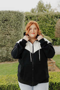 Sale Under 100 Size Xs: Zip Hoodie - Black/White