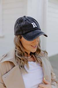 Outerwear: R+R Baseball Cap - Black Wash