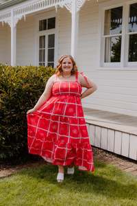 Vera Dress - Red Tiles