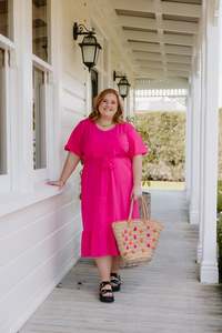 Size 14 Sale: Sweet Pea Dress - Hot Pink
