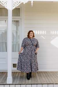 August Dress - Navy Floral