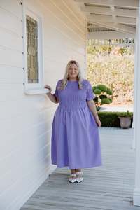 Size 28 Sale: Logan Dress - Pink/Lilac Check