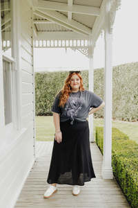 A-line Bias Cut Skirt - Black