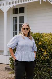 Size 22 Sale: Liv Top - Purple Check