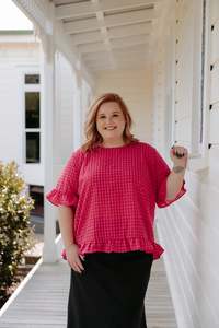 Xs 16: Odette Blouse - Pink Check