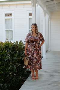 Nadia Dress - Denim Floral