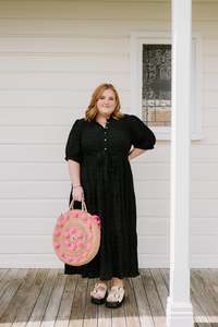 L 22: August Dress - Black Texture
