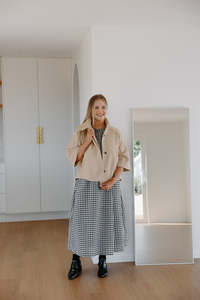 High Neck Cape - Camel Wool
