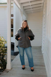 High Neck Cape - Grey