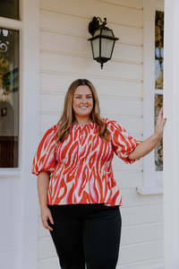 Xxs 14: Liv Top - Pink Abstract