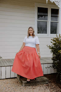 Poppy Skirt - Peach Check