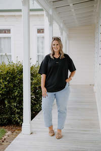 Best Sellers: Oversized V Neck - Black