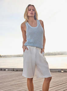 Tops: ESMAEE HARBOUR KNIT TANK ICE BLUE
