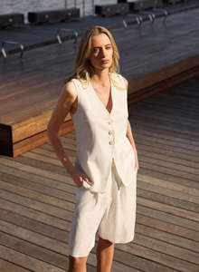 Tops: ESMAEE MARSEILLE VEST TOP WHITE