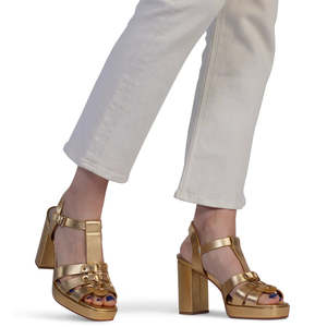 KATHRYN WILSON BLAKE HEEL GOLD CALF