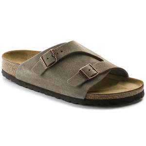 Flats: BIRKENSTOCK ZURICH SUEDE TAUPE