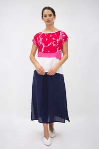 Staple Cloth: STAPLE + CLOTH STAIRWAY TOP PINK PRINT