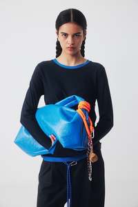 RICOCHET FOX LONG SLEEVE TEE DARK BLUE WITH BLUE TRIM