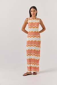 TUESDAY HORIZON DRESS CHEVRON