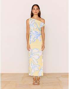 MINK PINK ESME ASYM MESH MAXI LEMON FLORAL