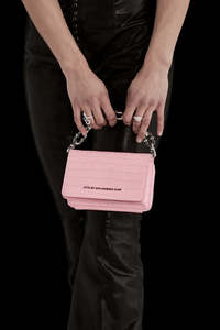 Handbags: STOLEN GIRLFRIENDS CLUB LITTLE TROUBLE BAG BUBBLEGUM LEATHER